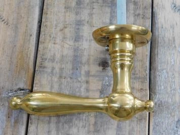 Set : 1 bouton de porte, 1 valet et 4 rosettes, ferrures de porte, laiton poli brillant