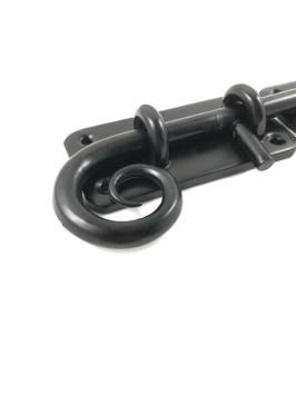Serrure coulissante / loquet, noir mat, ornemental, fer