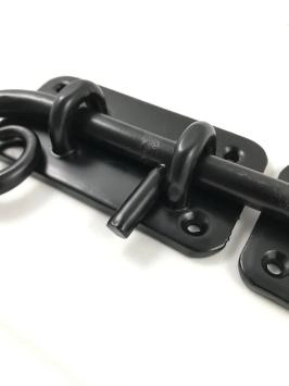 Serrure coulissante / loquet, noir mat, ornemental, fer