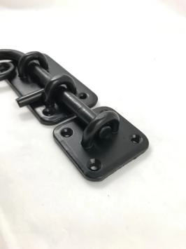 Serrure coulissante / loquet, noir mat, ornemental, fer