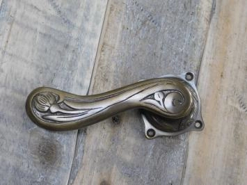 Ensemble de meubles de porte Art-Nouveau + rosaces pour portes intérieures, laiton