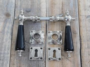 Ensemble de porte pour portes antiques, boutons de porte en céramique polie au nickel, design rétro, antique