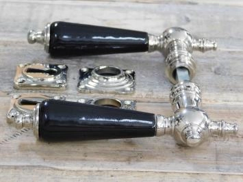 Ensemble de porte pour portes antiques, boutons de porte en céramique polie au nickel, design rétro, antique