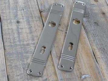 Ensemble de quincaillerie de porte Retro Style nickel - boutons de porte avec poignées en porcelaine blanche.