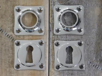 Binnendeur set, nikkel gepolijst keramiek deurknoppen retro design, antiek