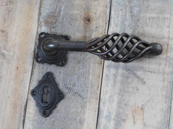 Ensemble de quincaillerie de porte BB - pour portes intérieures - fer antique