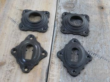 Ensemble de quincaillerie de porte BB - pour portes intérieures - fer antique