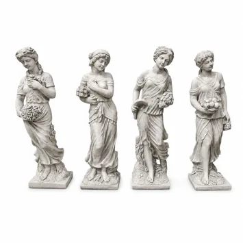 Set van 4 godinnen - jaargetijden - stenen beelden - 100 cm