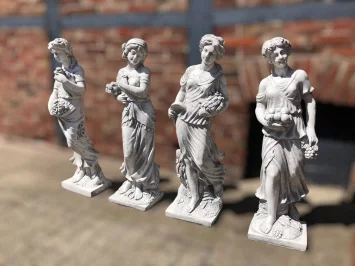 Set van 4 godinnen - jaargetijden - stenen beelden - 100 cm