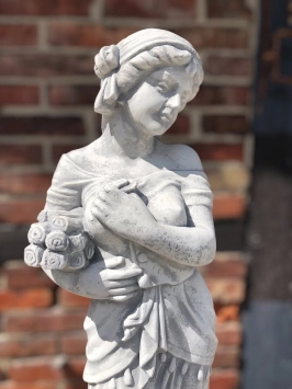 4er Set Göttinnen auf Sockel - Jahreszeiten - Stein - 160 cm