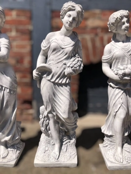 4er Set Göttinnen - Jahreszeiten - Steinstatuen - 100 cm