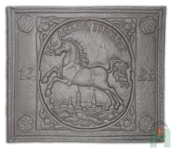 Ornement de cheminée, cheval, fonte, lourd