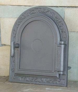 Porte De Révision En Fonte Pour Poêle/cheminée - Dimensions 398x203mm, Noir Métallisé