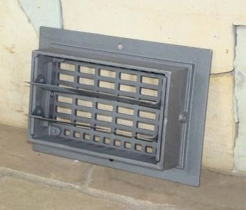 Grille d'air chaud réglable cheminée, rectangulaire, en fonte