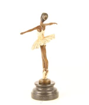 Bronzen beeld van een balletdanseres, exclusieve huisdecoratie