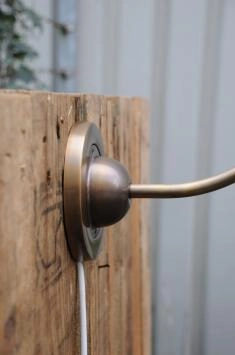 Retro-Wandleuchte, aus Kupfer + Messing und Glas
