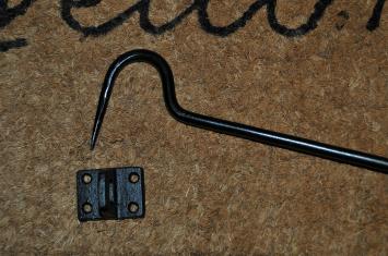 Kajüten-Verschluss als Windhakenbefestigung, Eisen, schwarz, 28 cm
