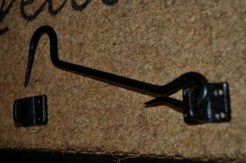 Kajüten-Verschluss als Windhakenbefestigung, Eisen, schwarz, 28 cm
