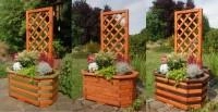 Pflanzgefäß mit Pergola, Holz, Blumenkasten aus Holz