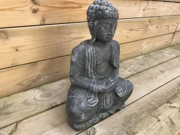 Bouddha - méditation gestuelle de la main - statue en pierre - 39 cm