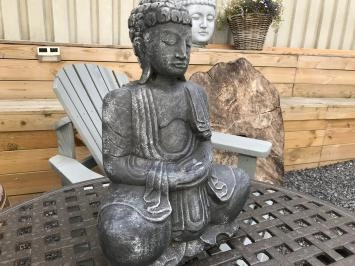 Bouddha - méditation gestuelle de la main - statue en pierre - 39 cm