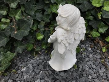 Lot de 2 anges avec croix - polystone - 24 cm - blanc