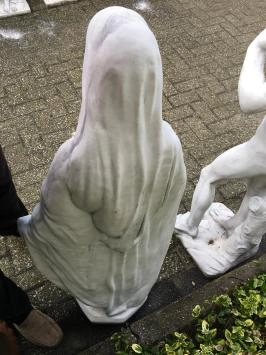 Maria - stenen beeld - 115 cm - met strik - klassiek wit