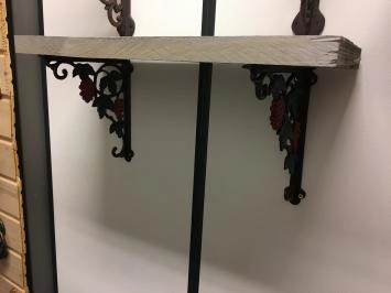 8x plankdrager antiek, set, schapdragers gietijzers, antieke versieringen, planksteunen, vintage, bruin