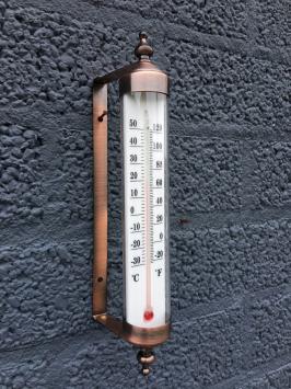 Messing-Metallrahmen mit Thermometer, ein schöner Klassiker!