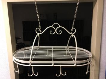 Cup Hanger - Gewürz- und Spielregal aus Eisen mit 8 Doppelhaken, weiß