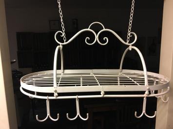 Cup Hanger - Gewürzregal aus Eisen mit 8 Doppelhaken, weiß
