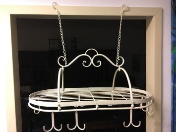 Cup Hanger - Gewürz- und Spielregal aus Eisen mit 8 Doppelhaken, weiß