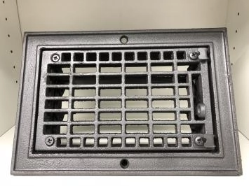 Grille d'air chaud réglable cheminée, rectangulaire, en fonte