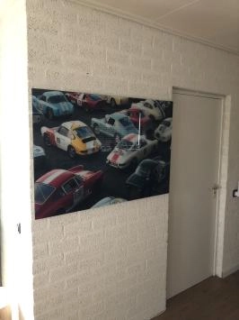 Décoration murale sur verre, Oldtimer & Porsche en couleur