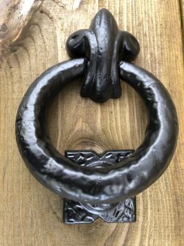 Deurklopper ijzer - als antieke deurklopper, rustiek-zwart