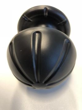Poignée de porte lourde noire, métal noir avec pied rosace noir (fixe)