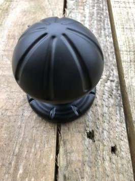 Poignée de porte lourde noire, métal noir avec pied rosace noir (fixe)