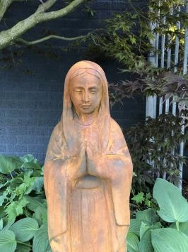 Maria - statue en pierre - 92 cm - oxyde - détaillée
