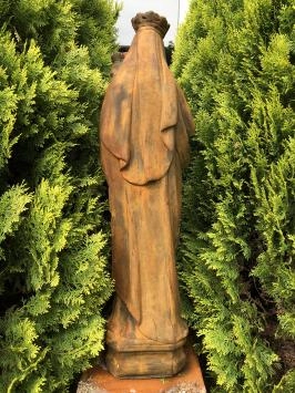 Marie avec l'enfant - statue en pierre - 80 cm - oxyde - en détail
