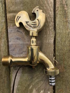 Waterkraan met haan voor tuin fonteinen, messing