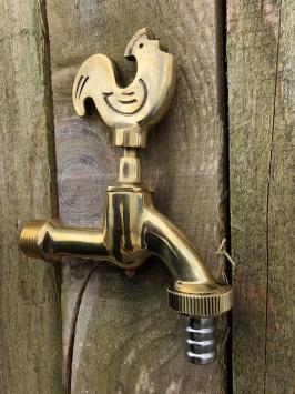 Waterkraan met haan voor tuin fonteinen, messing