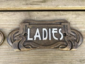 Ensemble de panneaux pour la porte des toilettes, en fonte peinte, Homme + Femme