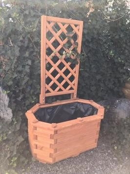 Pflanzgefäß mit Pergola, Holz, Blumenkasten aus Holz