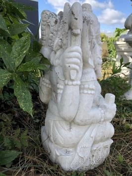 Ganesha - stenen beeld - 75 cm - klassiek wit - hindoeïsme