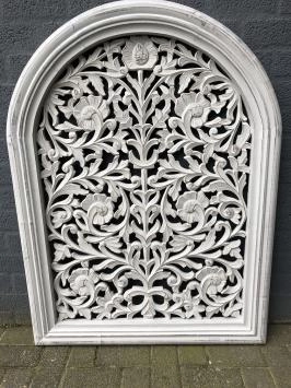 Groot massief houten Wandpaneel paneel, wash-grey