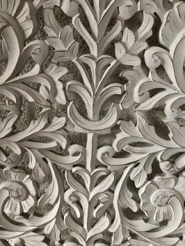 Groot massief houten Wandpaneel paneel, wash-grey