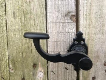 Magnifique ensemble de quincaillerie de porte en métal noir, avec serrure à ressort sur les rosettes