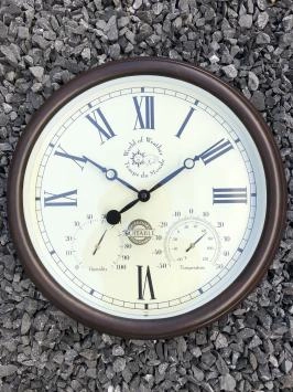 Station Uhr, Outdoor, Garten, Uhr mit Thermometer, Hydrometer