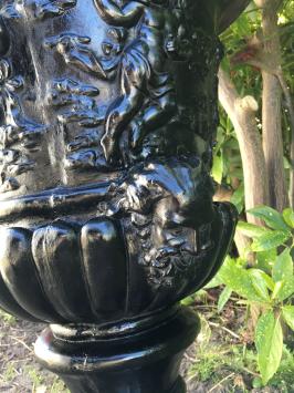 Blumentopf groß schwarz, Stein, klassische Gartenvase!