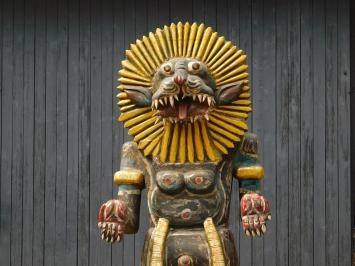 Tigre balinais - fait main en bois - 290 cm - noir